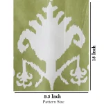 Green Ikat Print 100% Cotton Dressmaking Craft Fabric - Image 5