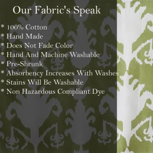 Green Ikat Print 100% Cotton Dressmaking Craft Fabric - Image 6