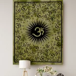 Green Om Mantra Print Wall Hanging