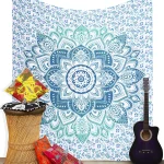 Green Ombre Mandala Printed Wall Hanging Tapestry