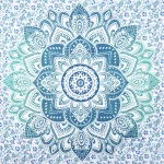 Green Ombre Mandala Printed Wall Hanging Tapestry - Image 3
