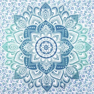 Green Ombre Mandala Printed Wall Hanging Tapestry - Image 3