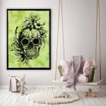 Green Skull Wall Decor Tapestry