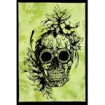 Green Skull Wall Decor Tapestry - Image 2
