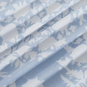 Grey Hand Flower Printed Handmade Cotton Fabric - Image 3