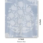 Grey Hand Flower Printed Handmade Cotton Fabric - Image 5