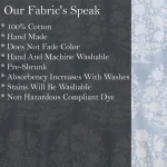 Grey Hand Flower Printed Handmade Cotton Fabric - Image 6