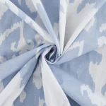 Grey White Ikat Print Dressmaking Cotton Fabric - Image 2