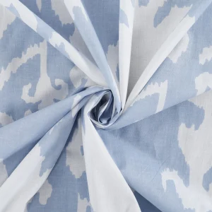 Grey White Ikat Print Dressmaking Cotton Fabric - Image 2