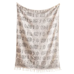 Hand Block Elephant Printed Blankets Home Decor Throw - Image 4