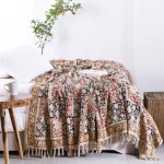 Hand Block Leaf Printed Handloom Cotton Bed Thorw