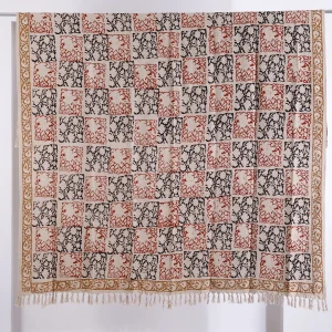 Hand Block Leaf Printed Handloom Cotton Bed Thorw - Image 5