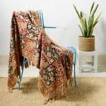 Hand Block Leaf Printed Handloom Cotton Bed Thorw - Image 2