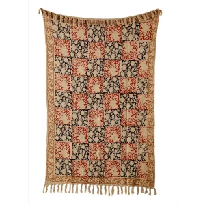 Hand Block Leaf Printed Handloom Cotton Bed Thorw - Image 6