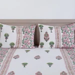 Hand Block Print Bed Cover With Pillow Covers - Image 3
