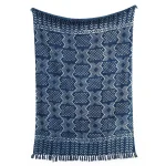 Hand block Print Indigo Blue Mudcloth Throw - Image 3