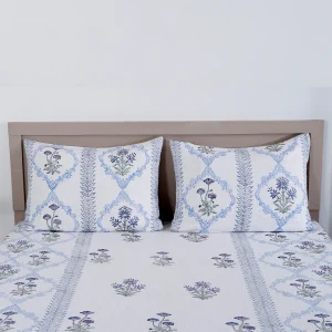 Hand Block Print Quilt King Size Cotton Bed Cover Throw - Image 3