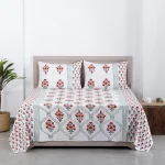 Hand Block Printed Bed Cover King Size Mud Throw