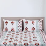 Hand Block Printed Bed Cover King Size Mud Throw - Image 3