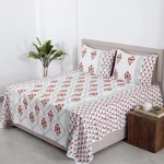 Hand Block Printed Bed Cover King Size Mud Throw - Image 2
