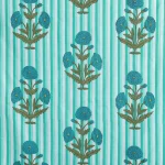Hand Made Green Flower Print Craft Cotton Fabric - Image 4