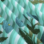 Hand Made Green Flower Print Craft Cotton Fabric