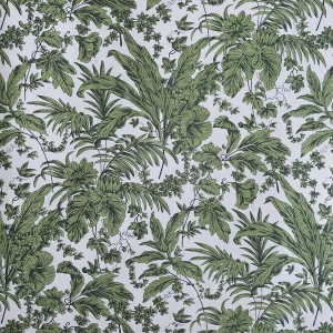 Hand Printed Green Floral Cotton Fabric - Image 4