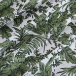 Hand Printed Green Floral Cotton Fabric