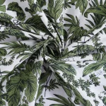 Hand Printed Green Floral Cotton Fabric - Image 2