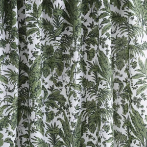 Hand Printed Green Floral Cotton Fabric - Image 3