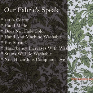 Hand Printed Green Floral Cotton Fabric - Image 5