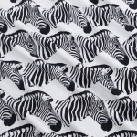 Handmade Black White Zebra Print Cotton Fabric