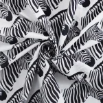 Handmade Black White Zebra Print Cotton Fabric - Image 3