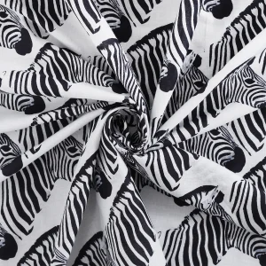 Handmade Black White Zebra Print Cotton Fabric - Image 3