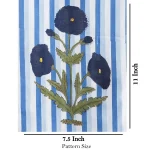 Handmade Blue Floral Print Cotton Fabric - Image 5