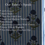 Handmade Blue Floral Print Cotton Fabric - Image 6
