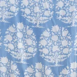Handmade Blue Floral Print Dress making Cotton Fabric - Image 4