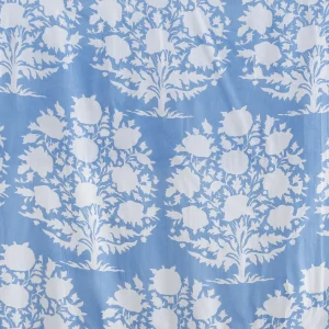 Handmade Blue Floral Print Dress making Cotton Fabric - Image 4