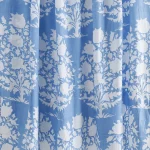 Handmade Blue Floral Print Dress making Cotton Fabric - Image 3