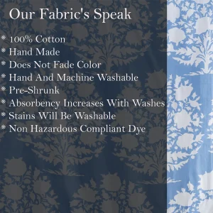 Handmade Blue Floral Print Dress making Cotton Fabric - Image 6