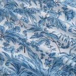 Handmade Blue Floral Printed Dress Fabric By 10 Yards - Image 3