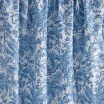 Handmade Blue Floral Printed Dress Fabric By 10 Yards - Image 2