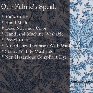 Handmade Blue Floral Printed Dress Fabric By 10 Yards - Image 5