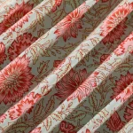 Handmade Floral Print Cotton Fabric Sea Green Dress Material