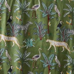 Handmade Green Forest Print Cotton Fabric - Image 4