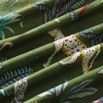 Handmade Green Forest Print Cotton Fabric