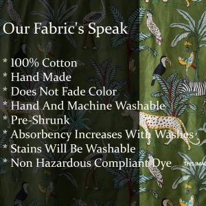 Handmade Green Forest Print Cotton Fabric - Image 5