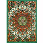 Handmade Green Star Printed Cotton Tapestry - Image 2