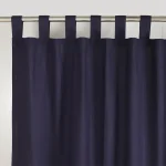 Handmade Navy Blue Solid Cotton Curtains Set - Image 3