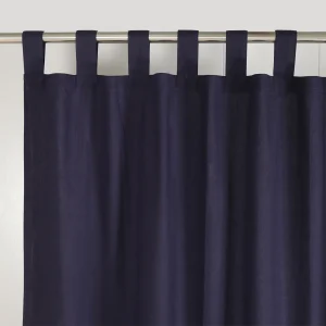 Handmade Navy Blue Solid Cotton Curtains Set - Image 3